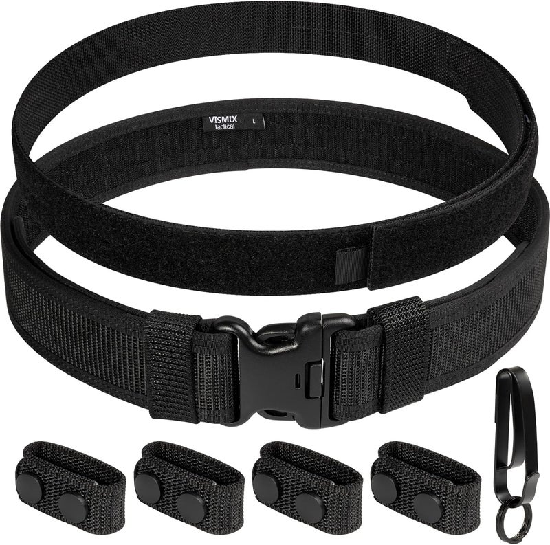 Vismix Nylon Duty Belt with Hook Lining Key Holder and Belt Keepers