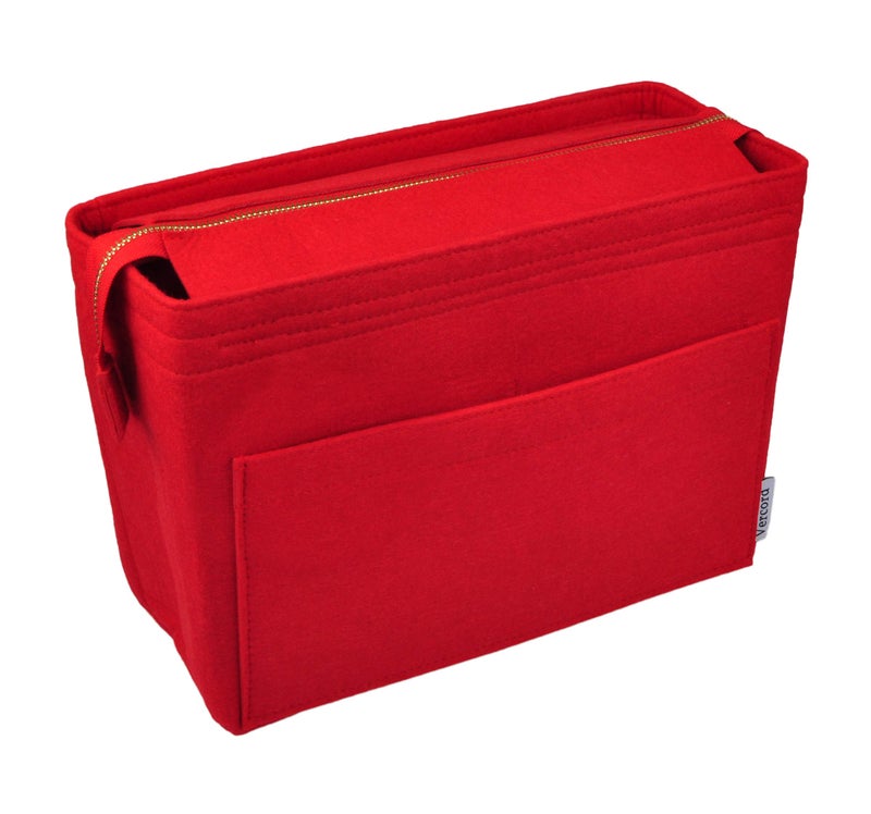 Vercord Felt Zipper Handbag Tote Purse Duffel Backpack Organizer Insert Red Large
