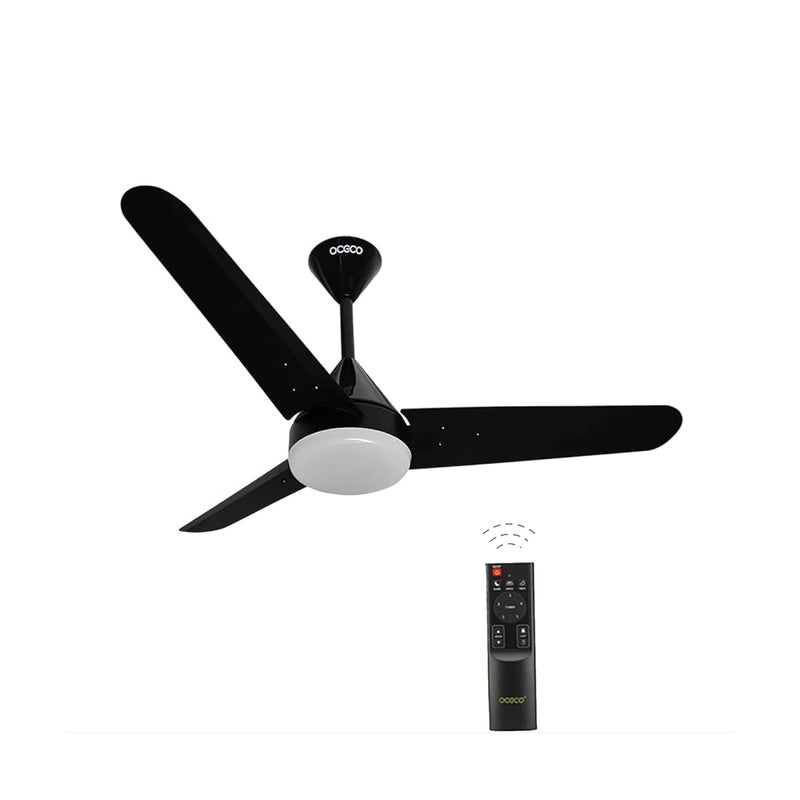 OCECO Fansio Light Matt Black 900MM Ceiling Fans with Lights Indoor Outdoor Fan with Remote Control Bedroom Living Room Fans 5star Rated 3Year Warranty Save Upto 65 energy - Image 1
