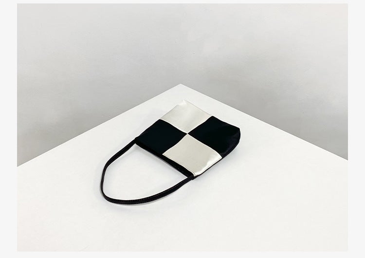 Silk Bag Small Crowd High-End Portable Small Cloth Bag Handbag Women'S Hand Bag Women'S All-Match Mobile Phone Handbag Hand-Wrung Bag - Image 1