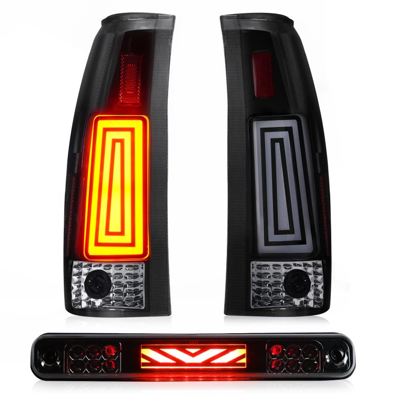 مصابيح خلفية LED من Tresound ضوء الفرامل لشيفروليه GMC CK 1500 2500 3500 8899 لسلفرادو 9498 لبلازر 9294 عدسة دخانية