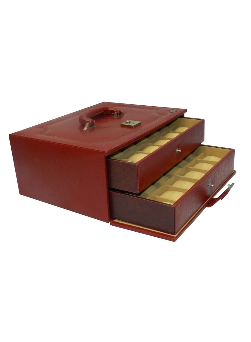 LAVERI LEATHER Laveri Watch Box for Men Women (36 Slots), Premium  Leather Watch Case  Organizer with Crystal Glass Top, Removable Pillow - Image 2