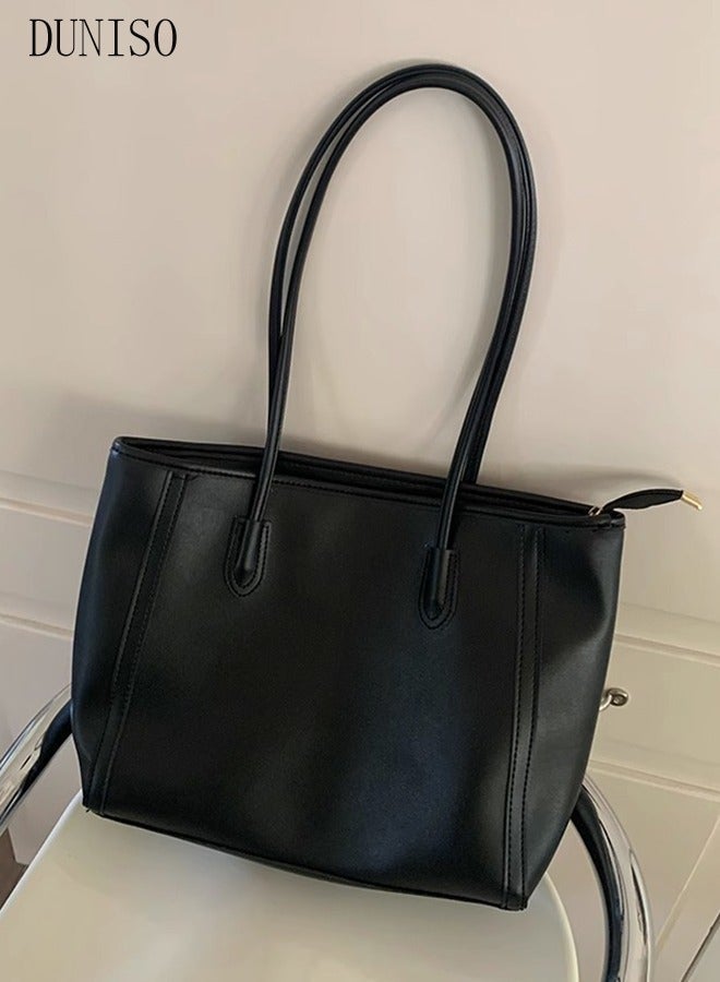 DUNISO Women's Shoulder Tote Bag Faux Leather Handbag for Women Large Capacity Messenger Fashionable Travel Shoulder Bag for Ladies Girls College Students - Image 2