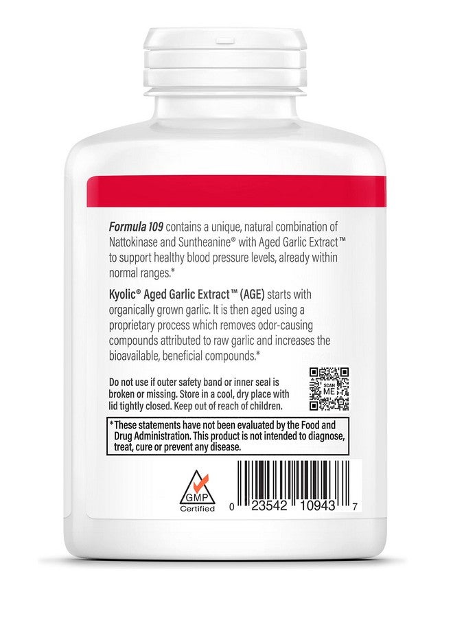 kyolic Aged Garlic Extract Formula 109 Blood Pressure Health 240 Capsules - Image 3