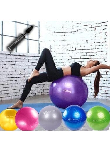Clifton 65 cm Pilates Ball Dura-Strong Deluxe Corded Pilates Ball + Pump  - Image 2