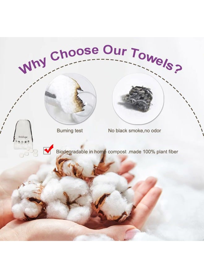 Atitifope Compressed Towels Facial Cleansing Cloths Travel Camping Washcloths (7.9in8.7in,100pieces) - Image 5