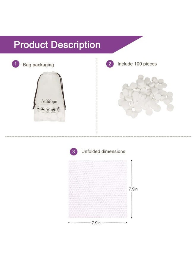 Atitifope Compressed Towels Facial Cleansing Cloths Travel Camping Washcloths (7.9in8.7in,100pieces) - Image 3