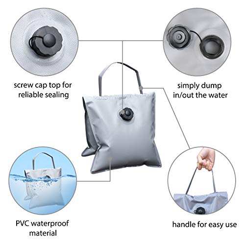 Eurmax USA Saddle Design Water Weight Bag Heavy Duty Water Saddlebag Portable Water Bags Outdoor Weights Photo Video Studio Stand 4-Pack（Grey） - Image 5