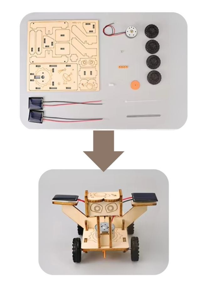 Fatio STEM Toy, Wooden Lunar Rover, Solar-Powered Montessori Toy, DIY 3D puzzle, eco-friendly, handmade, educational toy - Image 4