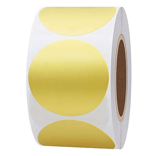 Hybsk 1.5 Inch Blank Color Coding Labels Inventory Management Home Organization Target Pasters for Shooting 500 Adhesive Stickers Per Roll (Gold Foil) - Image 1