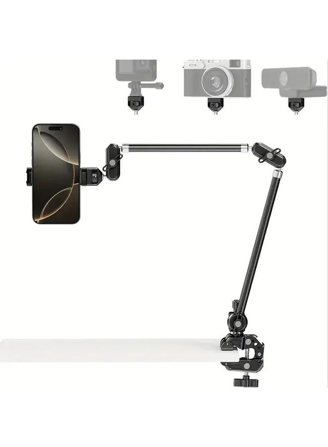 30 Inch Articulating Magic Arm Super Clamp Holder with 1 4 Inch ARRI Pin Compatible DSLR Cameras Video Lights Smartphone - Image 2
