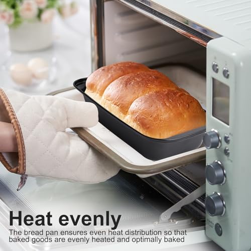 Fulushouxi 2 Pcs Loaf Bread Pans for Homemade Breads, 2 LB Nonstick Loaf Baking Pans, Carbon Steel for Cakes Sandwich Toast Brownies Sourdough Bread Pan Baking Supplies, with Dough Scraper - Image 5