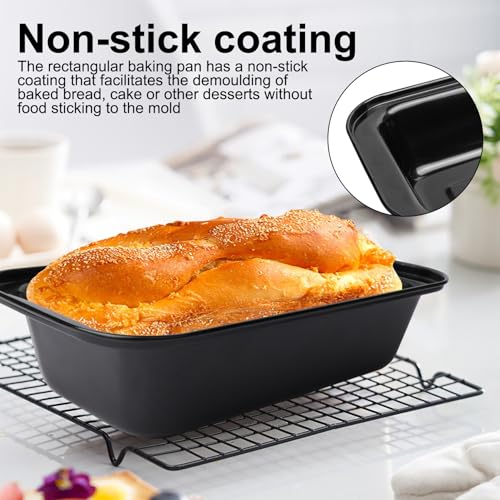 Fulushouxi 2 Pcs Loaf Bread Pans for Homemade Breads, 2 LB Nonstick Loaf Baking Pans, Carbon Steel for Cakes Sandwich Toast Brownies Sourdough Bread Pan Baking Supplies, with Dough Scraper - Image 4