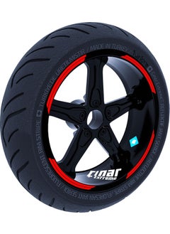 Çınar Extreme Double Stripe Design Flag Red Wheel Strip Sticker  - Image 1