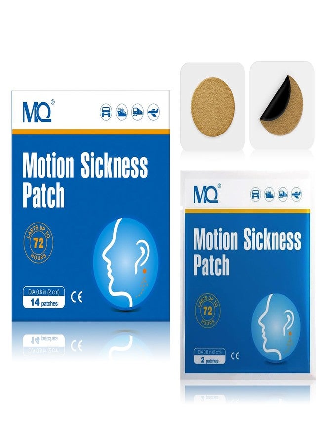 MQ 14ct Motion Sickness Patches Non Drowsy, Sea Sickness Patch Behind Ear for Cruise Ship Travel, Waterproof Car Sick Patches Fast Acting & Long Last up to 72H - Image 1