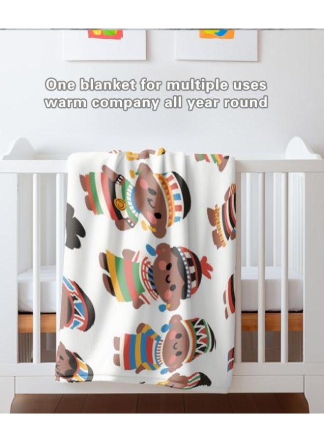 عام بطانية رقيقة من الفانيلا الكرتونية للأطفال والرضع (دافئة ومريحة، ومناسبة للنوم والألعاب) 70 سم * 100 سم - Image 4