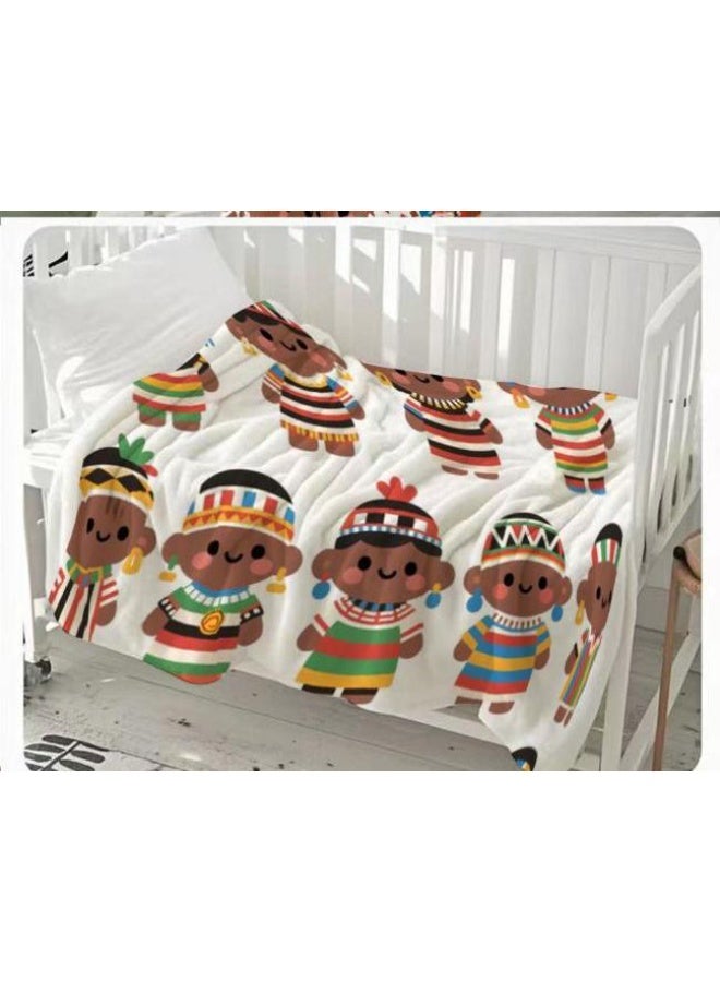 عام بطانية رقيقة من الفانيلا الكرتونية للأطفال والرضع (دافئة ومريحة، ومناسبة للنوم والألعاب) 70 سم * 100 سم - Image 1