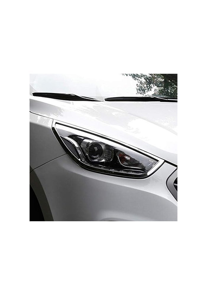 DEMULAX Chrome Front Light Lamp Cover for Hyundai Tucson IX35 - Image 3