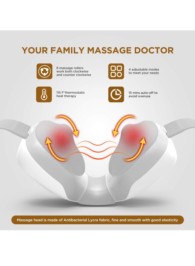 Excefore Shiatsu Neck and Back Massager with Soothing Heat,  Rechargeable Electric Deep Tissue 3D Kneading Massage Pillow for Shoulder, Leg, Body Muscle Pain Relief, Home, Office, and Car Use - Image 3