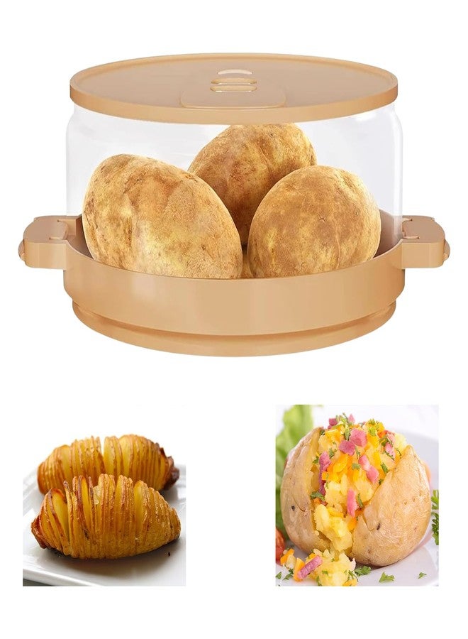 XPAPOV Baked Microwave Potato Cooker, Plastic Potato Steamer, Quick cooking, Dishwasher Safe, Clear, BPA-Free, Suitable for microwave bacon Sweet potatoes baking - Image 1