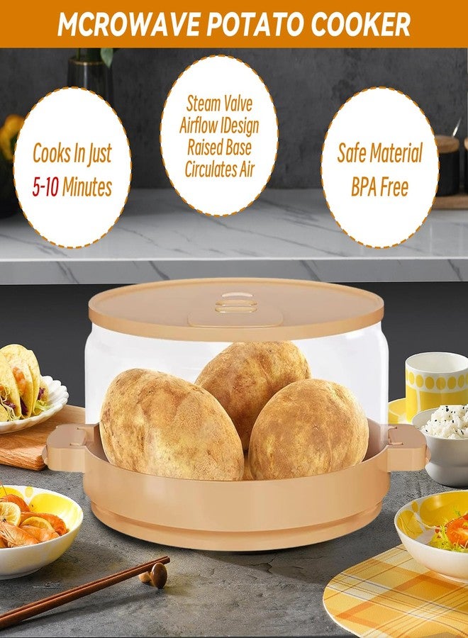 XPAPOV Baked Microwave Potato Cooker, Plastic Potato Steamer, Quick cooking, Dishwasher Safe, Clear, BPA-Free, Suitable for microwave bacon Sweet potatoes baking - Image 3