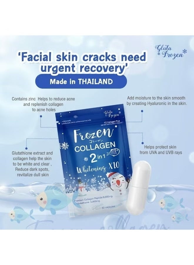 Frozen Collagen Frozen Collagen 2 in 1 Whitening X10 – Anti-Acne, Skin Repair & UV Protection | 60 Capsules - Image 3