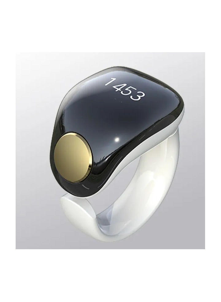 WESLAMIC Smart Tasbih Zikr Praise Ring Digital Finger Counter with OLED Display, APP Support, Prayer Reminder, Waterproof Wireless Charging Adjustable Ring 5 Sizes for Muslims