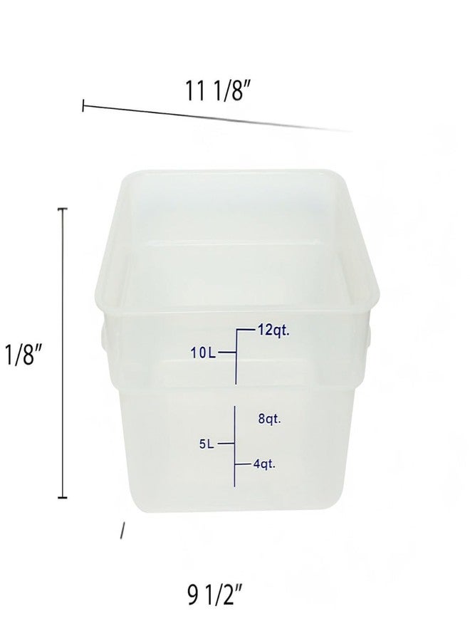 TrueCraftware- 12 Qt. Square Food Storage Container Translucent Polypropylene- Commercial Food Storage Containers Meal Prep Containers Reusable Food Containers for Pantry Kitchen Storage Organization - Image 5