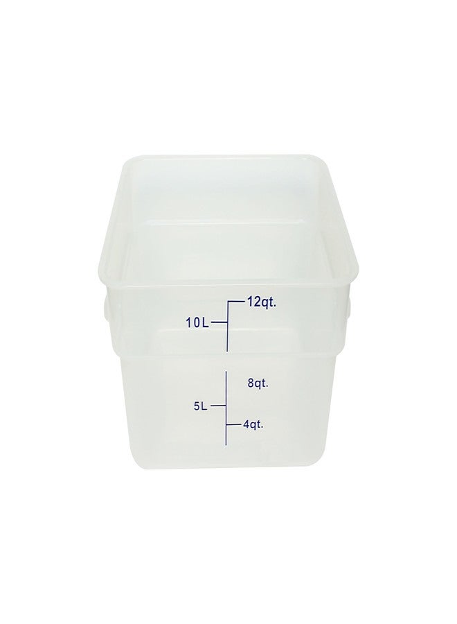 TrueCraftware- 12 Qt. Square Food Storage Container Translucent Polypropylene- Commercial Food Storage Containers Meal Prep Containers Reusable Food Containers for Pantry Kitchen Storage Organization - Image 1