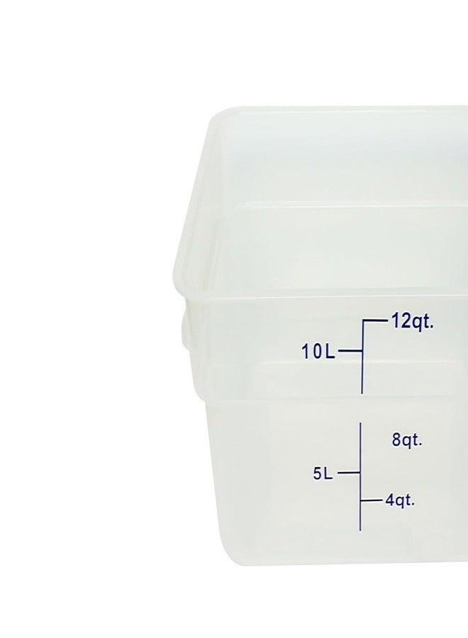 TrueCraftware- 12 Qt. Square Food Storage Container Translucent Polypropylene- Commercial Food Storage Containers Meal Prep Containers Reusable Food Containers for Pantry Kitchen Storage Organization - Image 4