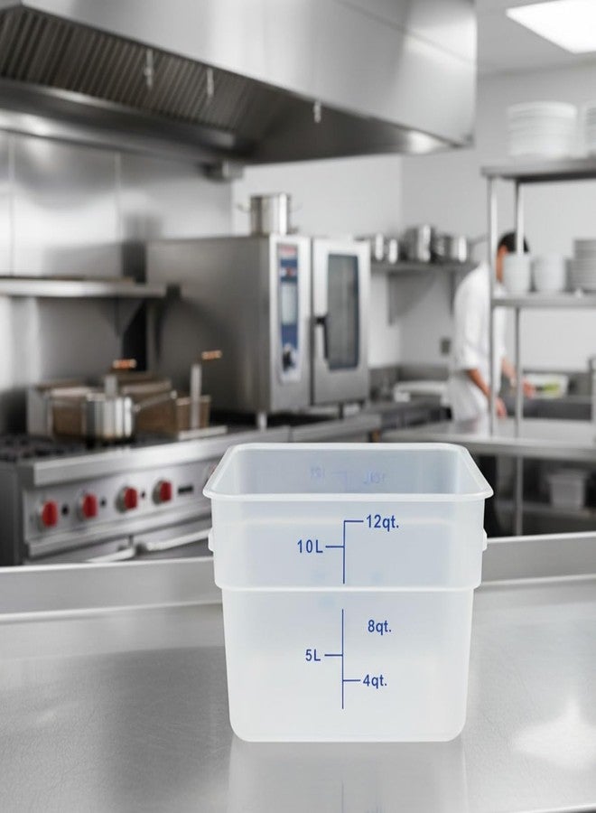 TrueCraftware- 12 Qt. Square Food Storage Container Translucent Polypropylene- Commercial Food Storage Containers Meal Prep Containers Reusable Food Containers for Pantry Kitchen Storage Organization - Image 3