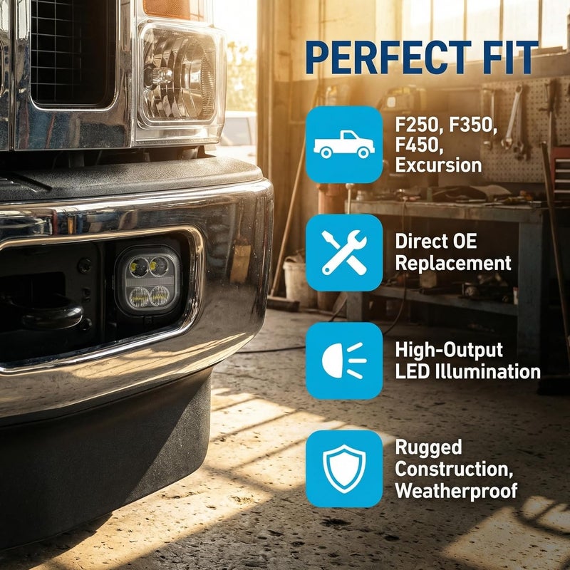 DRFG LED Fog Light with Daytime Running Lights for Ford Super Duty 2005-2007 - Image 5