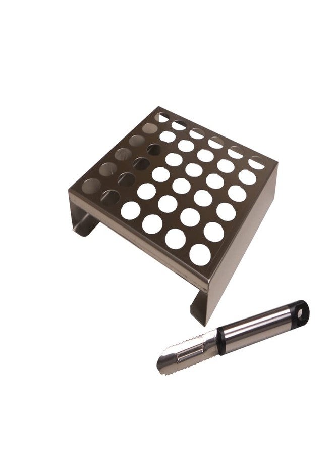 King Kooker 36JR Stainless-Steel 36-Hole Jalapeno Rack with Corer - Image 1