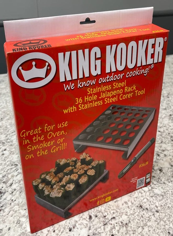 King Kooker 36JR Stainless-Steel 36-Hole Jalapeno Rack with Corer - Image 2