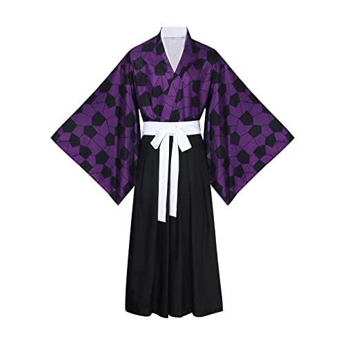 LINKOM Anime Demon Kokushibou Cosplay Costume Kimono Outfits Uniform Set for Men Boys Halloween Party (Small) - Image 1