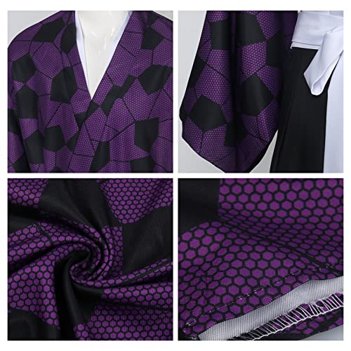 LINKOM Anime Demon Kokushibou Cosplay Costume Kimono Outfits Uniform Set for Men Boys Halloween Party (Small) - Image 5