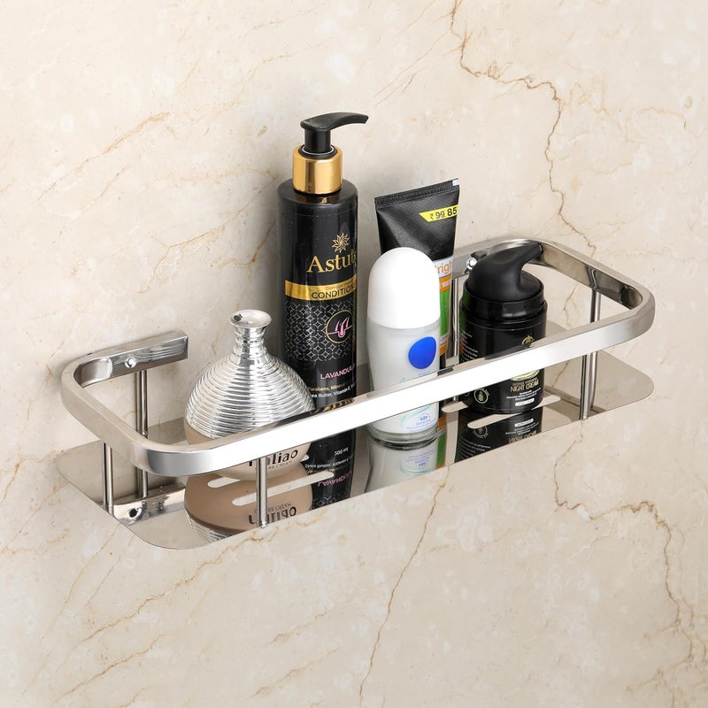 Metwin Stainless Steel 304 Grade Bathroom Organizer/Shelf for Bathroom/Kitchen/Wall - Chrome - Image 2