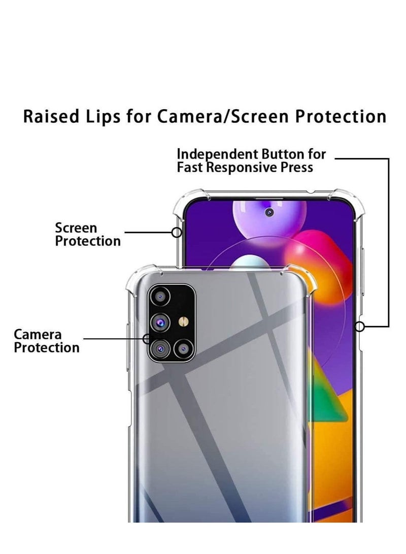 غطاء خلفي من السيليكون الناعم المقاوم للصدمات لهاتف Samsung Galaxy M51، رفيع للغاية، مادة ممتازة، واقي من الصدمات ومضاد للخدش، شفاف لهاتف Samsung Galaxy M51 - Image 2