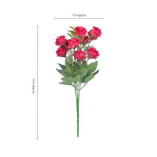 itsy-bitsy Itsy Bitsy Artificial Flower Button Rose Bunch Red 12Inch 1Sprig Decorative Artificial Flower or Leaf Stem for Home Decor Vase Arrangement Wedding Decoration DI - Image 3