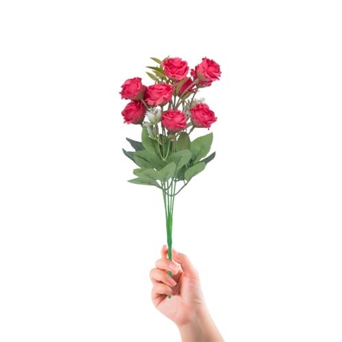 itsy-bitsy Itsy Bitsy Artificial Flower Button Rose Bunch Red 12Inch 1Sprig Decorative Artificial Flower or Leaf Stem for Home Decor Vase Arrangement Wedding Decoration DI - Image 2