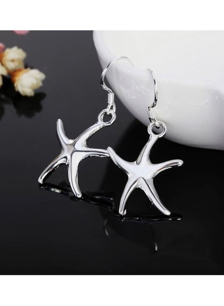 Dangle Charms Elegant 925 Silver Plated Earrings For Women - Image 3