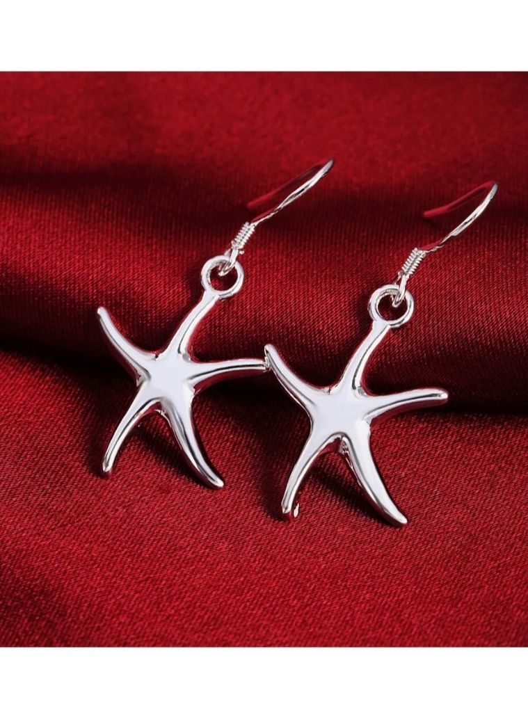 Dangle Charms Elegant 925 Silver Plated Earrings For Women - Image 1