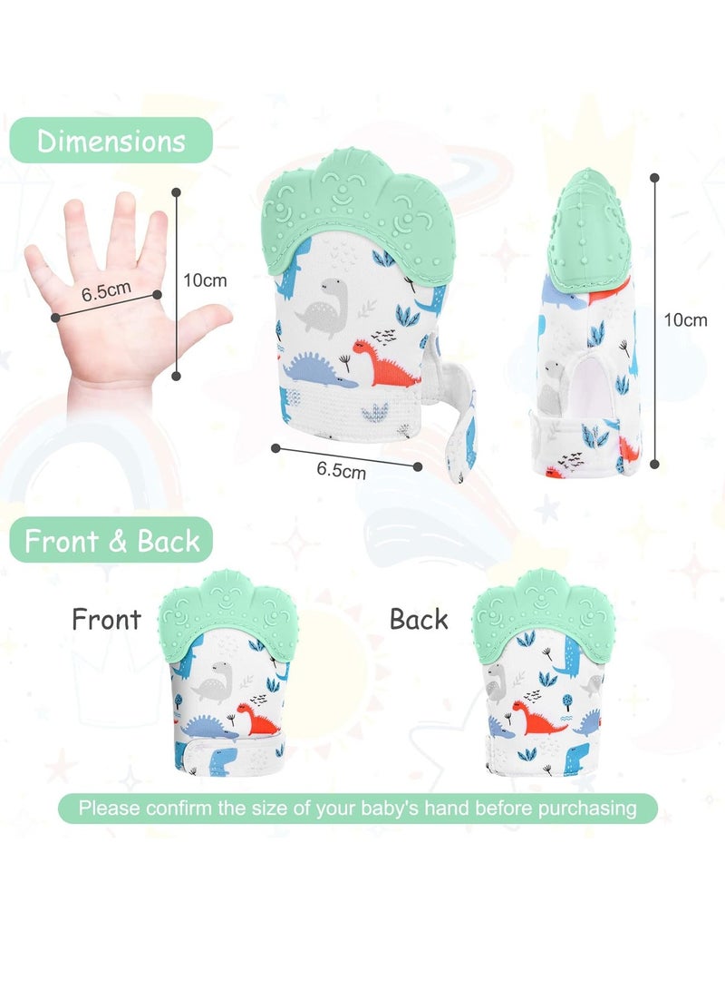 Gonice 2Pack Silicone Teething Mitt, Soothing Infant Teething Mitten Pain Relief, Prevent Scratches Glove, Safe Silicone Teething Toys for 0-12 Months  - Image 4