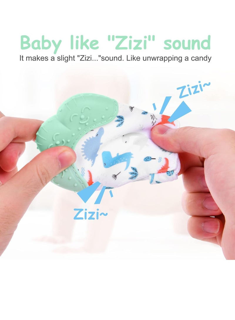 Gonice 2Pack Silicone Teething Mitt, Soothing Infant Teething Mitten Pain Relief, Prevent Scratches Glove, Safe Silicone Teething Toys for 0-12 Months  - Image 2