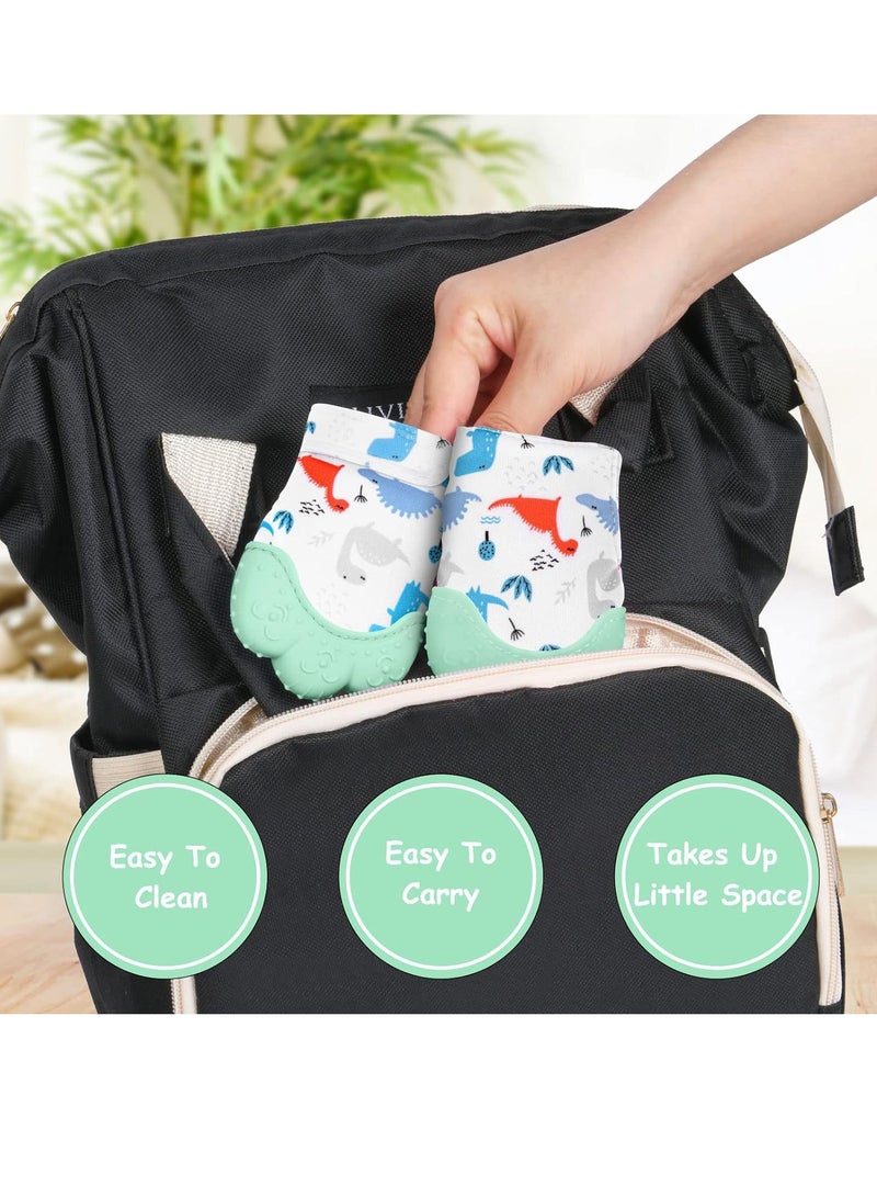 Gonice 2Pack Silicone Teething Mitt, Soothing Infant Teething Mitten Pain Relief, Prevent Scratches Glove, Safe Silicone Teething Toys for 0-12 Months  - Image 5