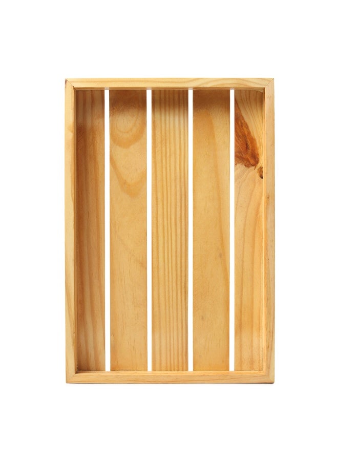 AURIO Premium Solid Wood Rectangular Serving Tray Large Rustic Ottoman Tray for Breakfast in Bed, Coffee Table Decor, & Party Appetizers – Heavy-Duty Wooden Butler Platter for Kitchen & Dining - Image 5