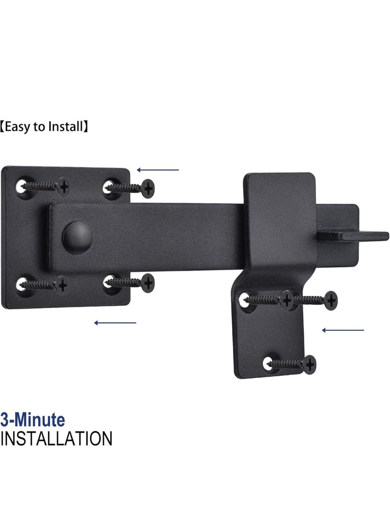 SYOSI Barn Door Flip Latch – Heavy Duty Sliding Door Latch for Fence, Shed, Farm Gate, Solid Metal Iron Hardware for Enhanced Security and Privacy (6 Inch,Matte Black) - Image 4