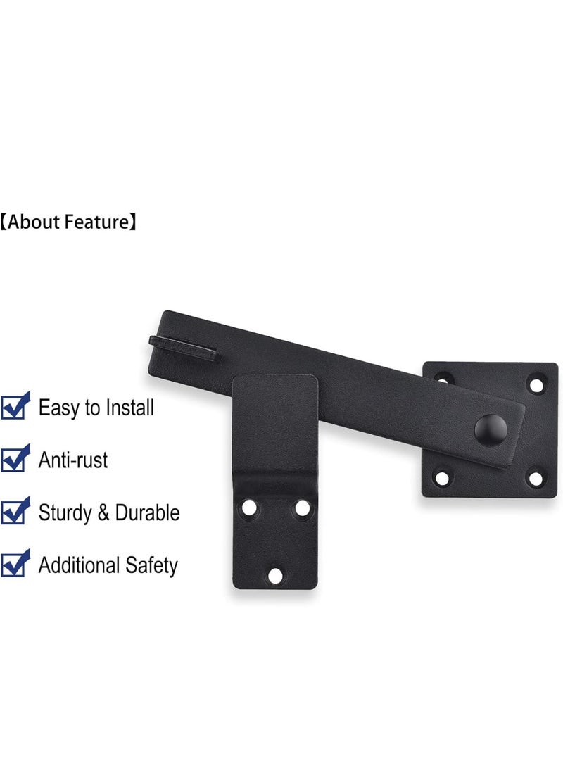 SYOSI Barn Door Flip Latch – Heavy Duty Sliding Door Latch for Fence, Shed, Farm Gate, Solid Metal Iron Hardware for Enhanced Security and Privacy (6 Inch,Matte Black) - Image 3