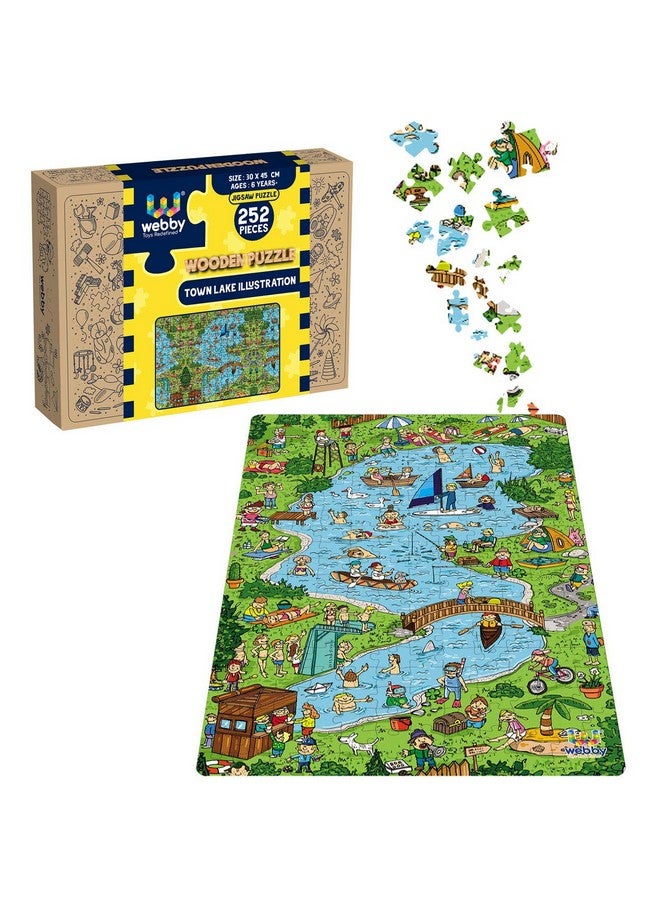 ويبي أحجية الصور المقطوعة الخشبية بتصميم بحيرة ويبي تاون، ٢٥٢ قطعة - Image 1
