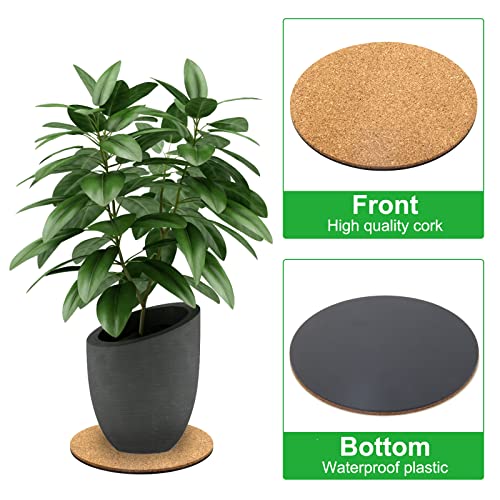 Coitak 6-Piece Cork Plant Coasters - 6 Inch Round Mats for Garden, Courtyard, Pot, Indoor Outdoor and DIY Craft Projects - Image 3